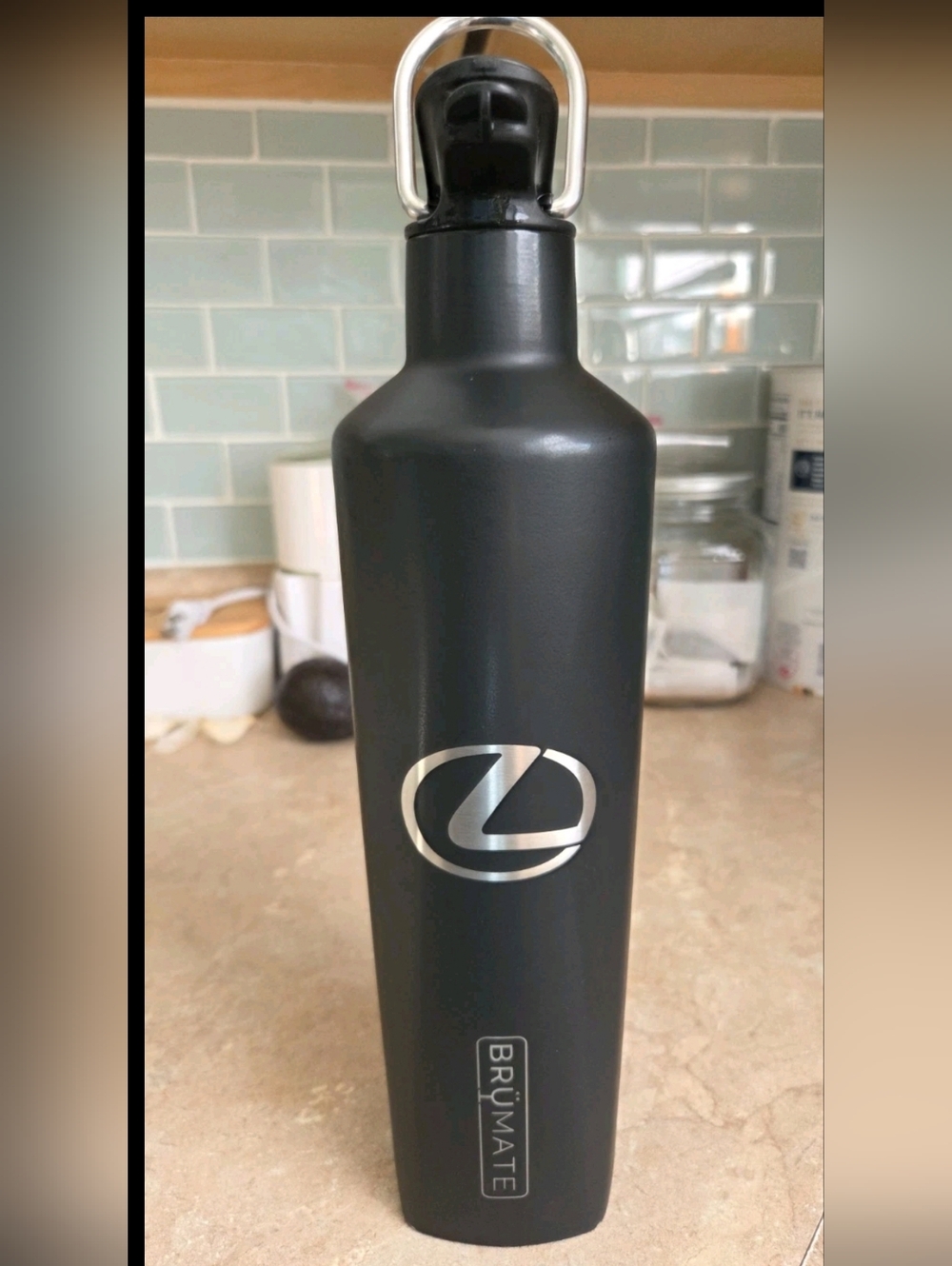 BrüMate Black Stainless Steel Water Bottle with Lexus Logo
